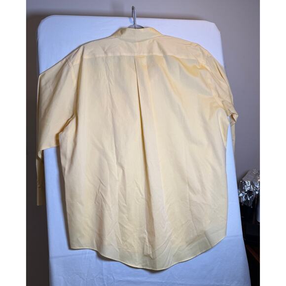 Lands’ End Men’s Dress Shirt 19-35 Big Yellow Button Down Long Sleeve Cotton - Picture 3 of 5
